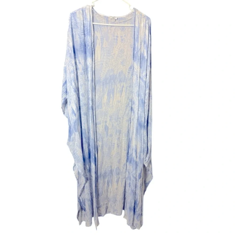 Revolve Tavik Periwinkle Tie Dye Swim Cover Up Kimono Sz L